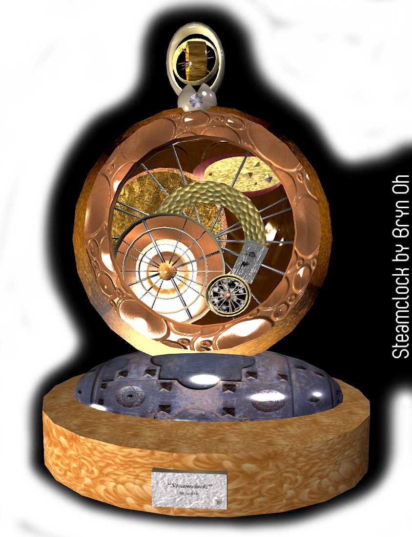 Steamclock by Bryn Oh, podex art gallery, second life